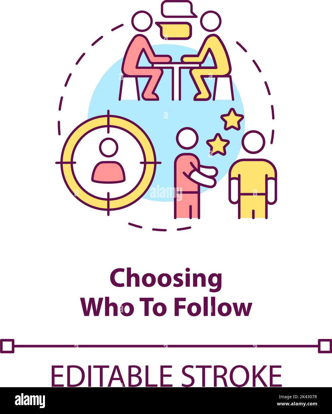 Choosing who to follow concept icon Stock Vector Image & Art - Alamy