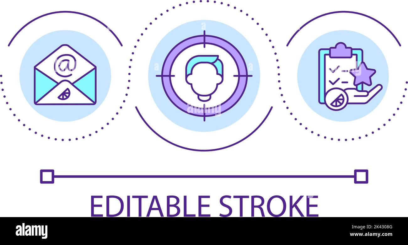 Efficient targeting in online marketing loop concept icon Stock Vector
