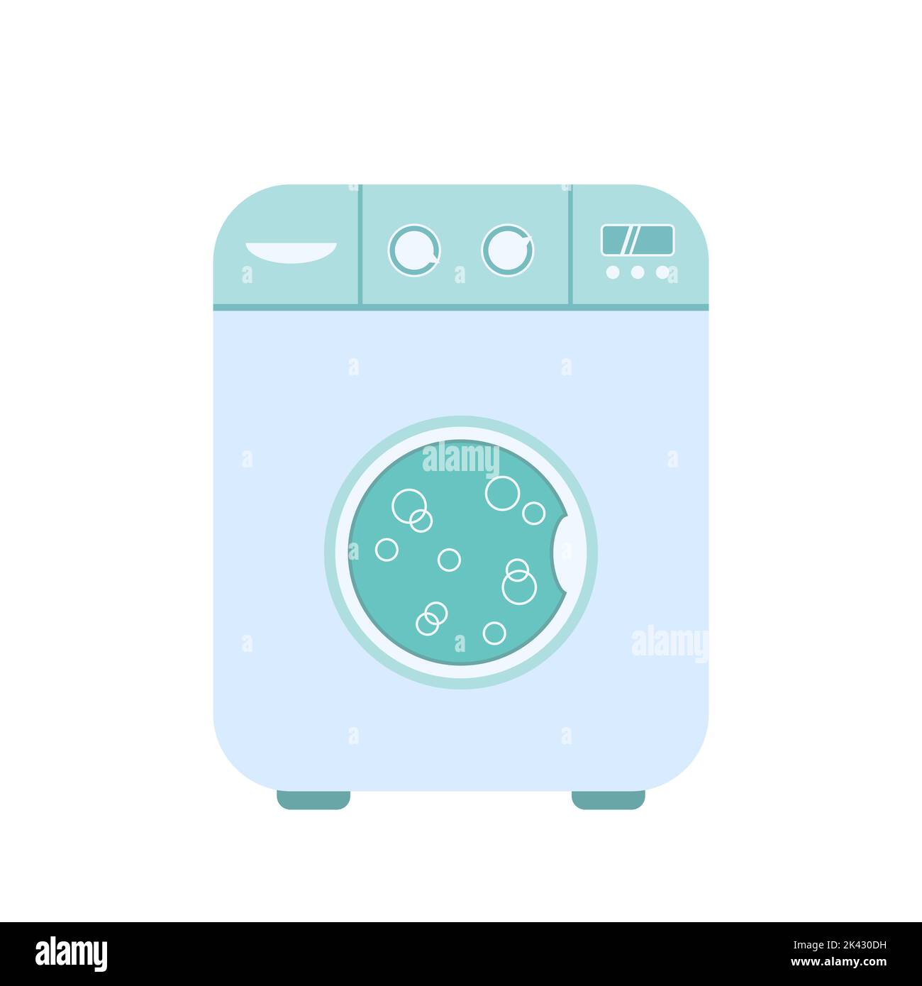 Washing machine in cartoon style isolated on white background Stock Vector