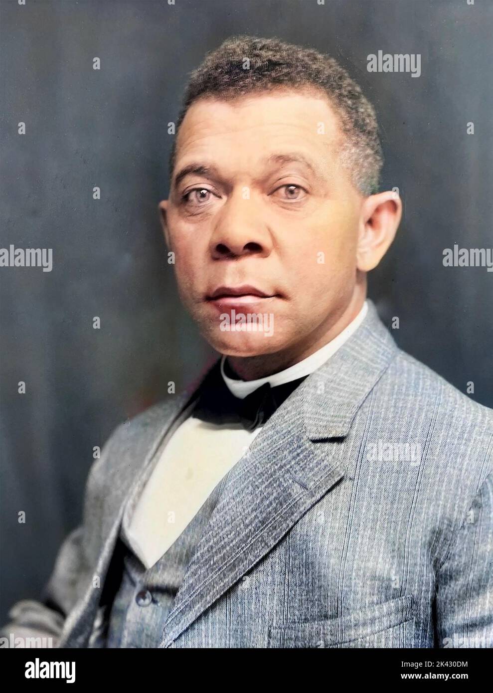 BOOKER T. WASHINGTON (1856-1915) American educator,writer and presidential adviser. About 1905. Stock Photo