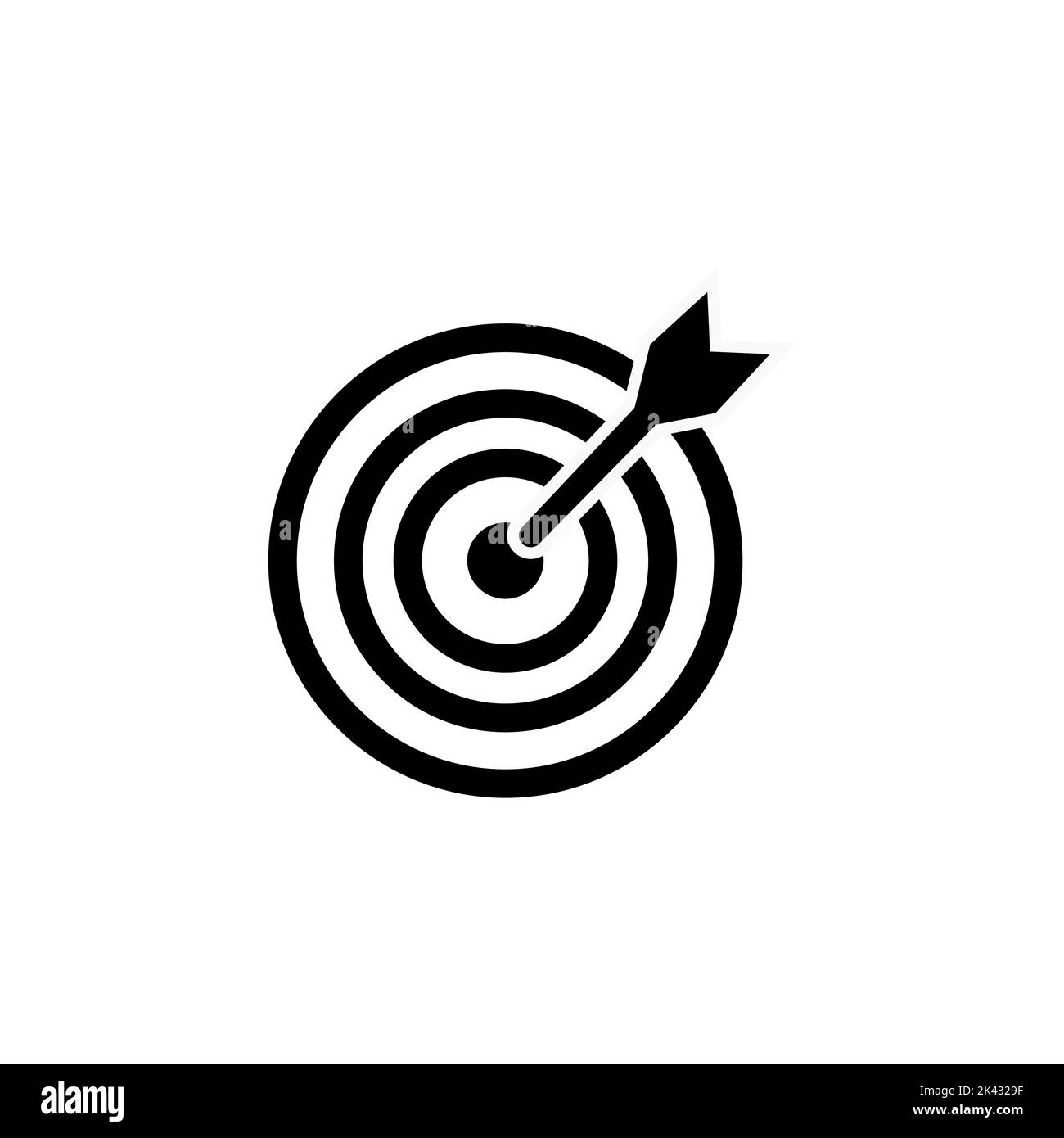 Target bullseye arrow icon flat for apps and websites. Illustration isolated on white background. Stock Vector