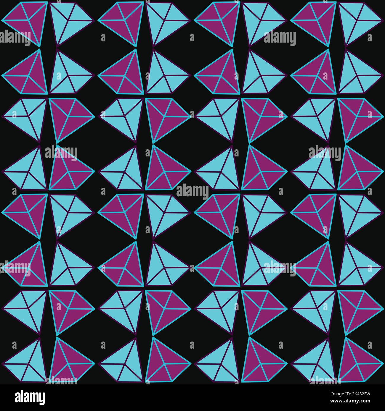 Square based pyramid geometric seamless pattern. Abstract geometry ...
