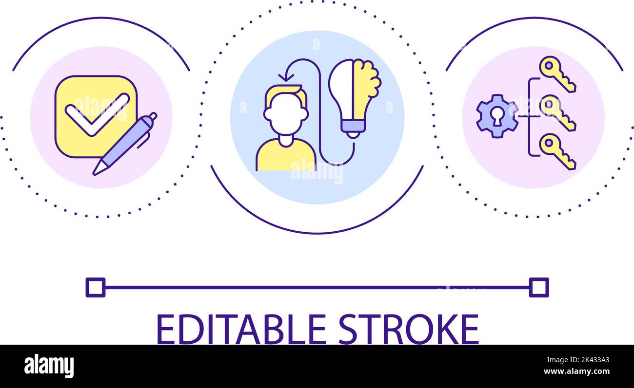 Creativity in data systematization loop concept icon Stock Vector