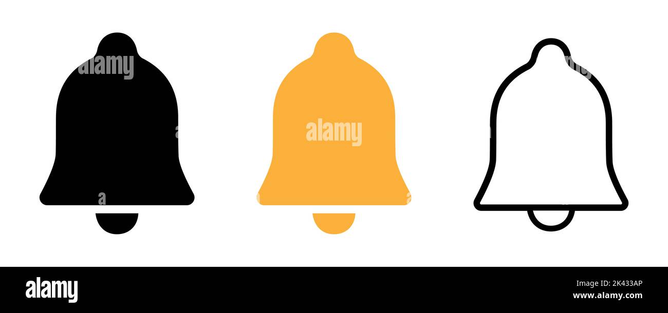 Notification bell icon. Incoming message. Stock Vector
