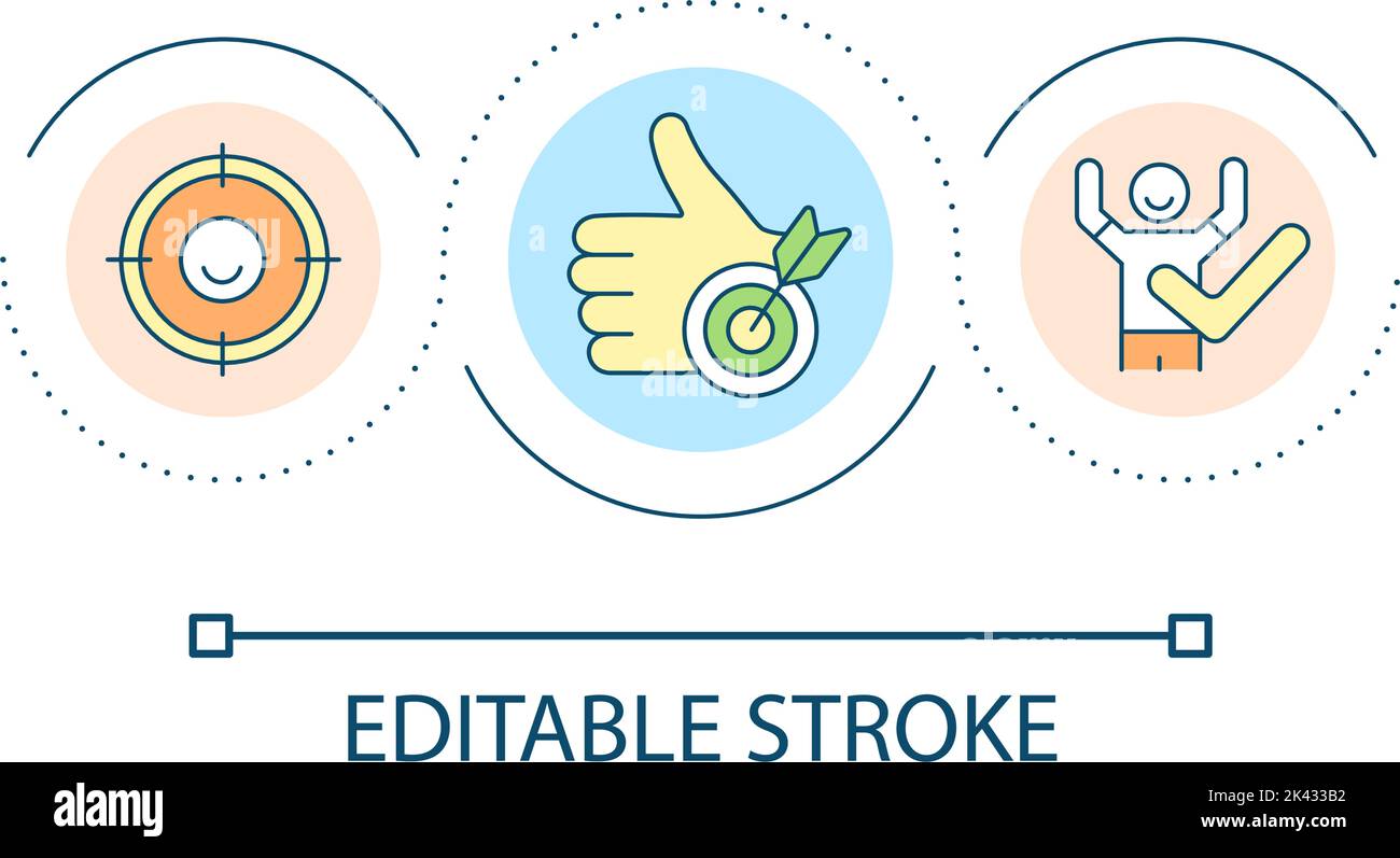 Reaching goals loop concept icon Stock Vector