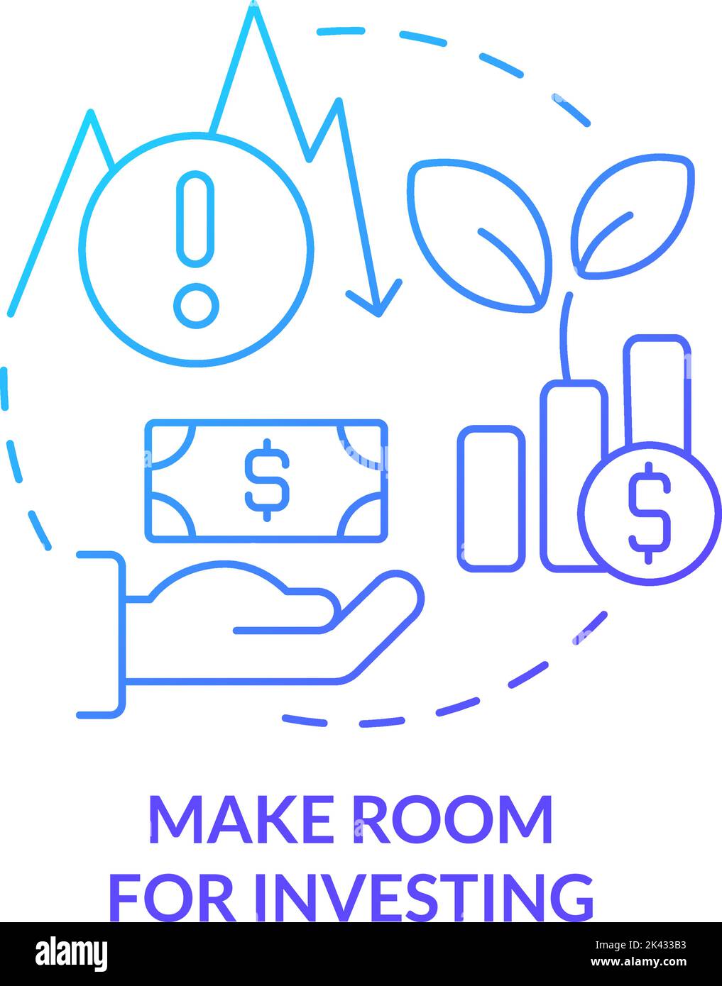 Make room for investing blue gradient concept icon Stock Vector