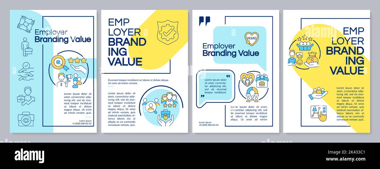 Company value blue and yellow brochure template Stock Vector Image ...