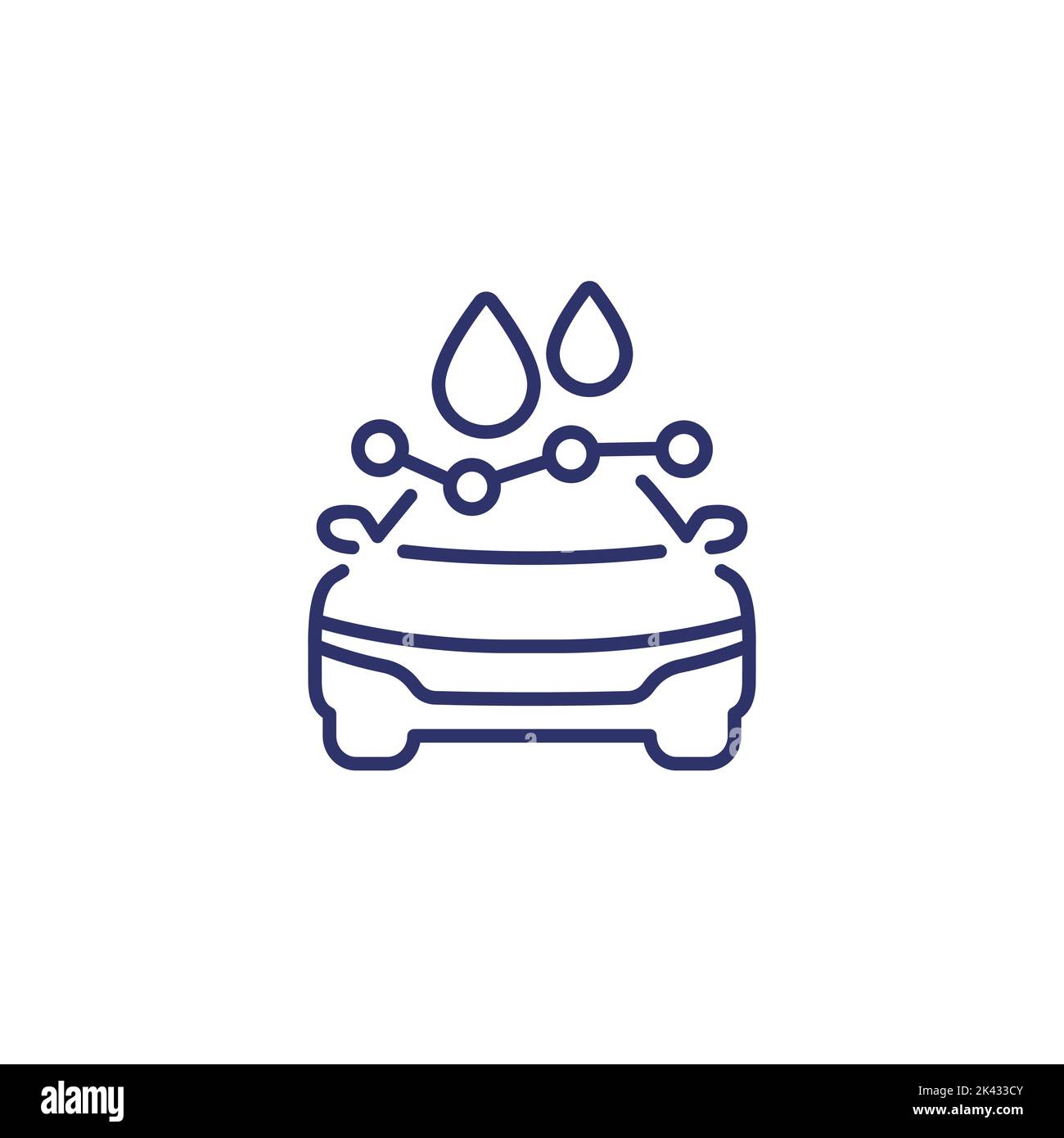 fuel consumption line icon with a car Stock Vector