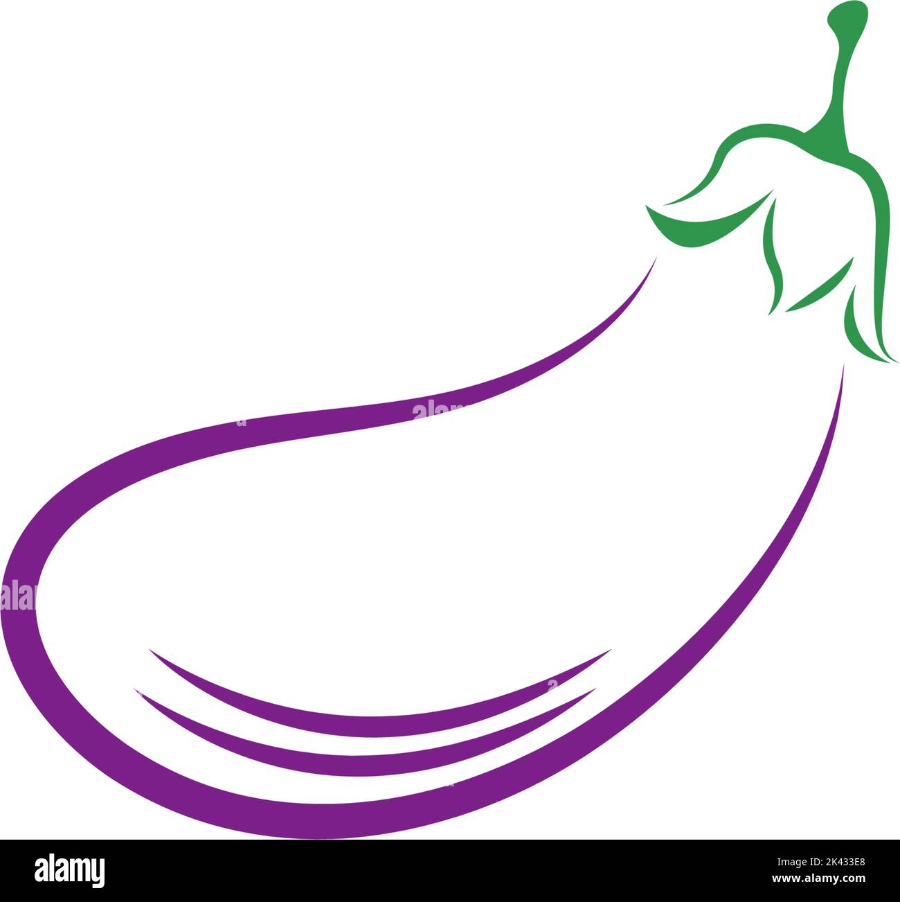 Eggplant icon logo design illustration template Stock Vector