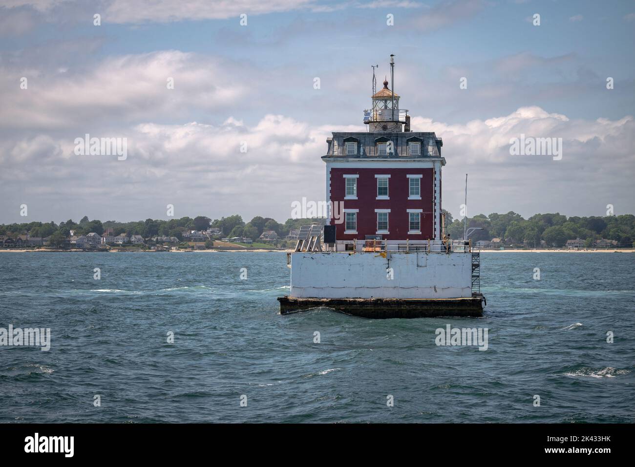New London Ledge Lighthouse located in the Thames River in New London