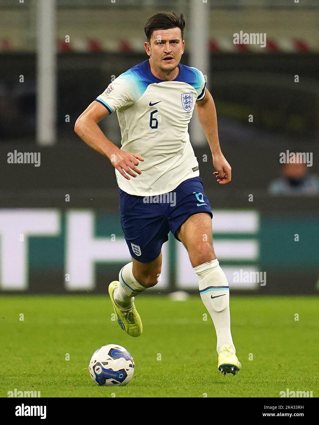 England's Harry Maguire during the UEFA Nations League Group C Match at San Siro Stadium, Italy. Picture date: Friday September 23, 2022. Stock Photo