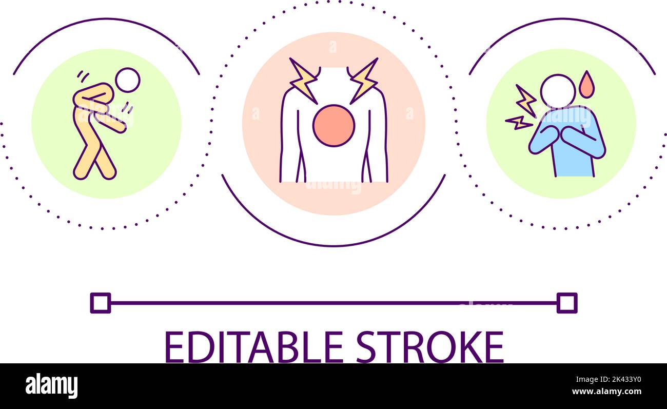 Pain in chest loop concept icon Stock Vector Image & Art - Alamy