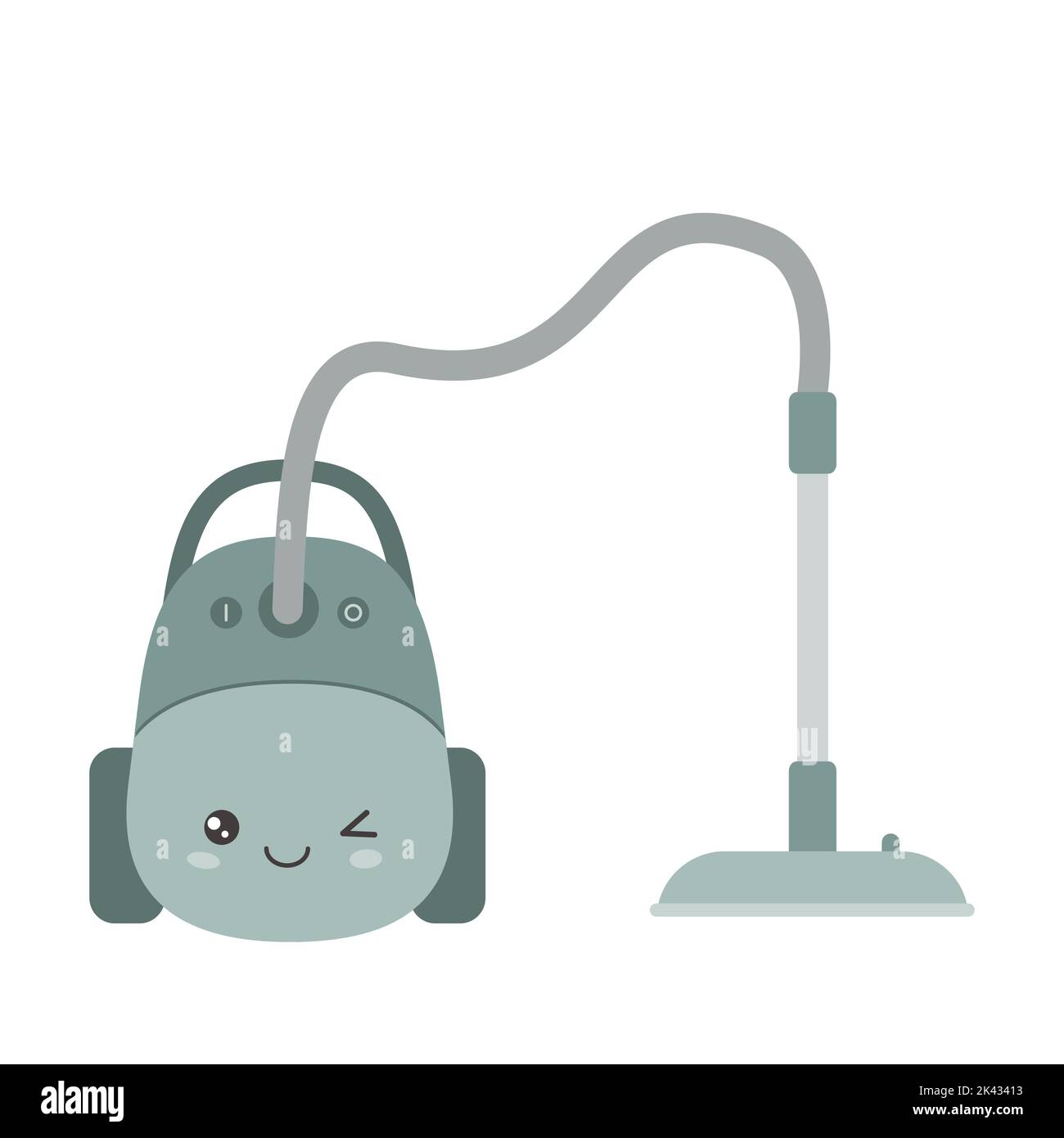 Vacuum cleaner in kawaii style isolated on white background Stock ...