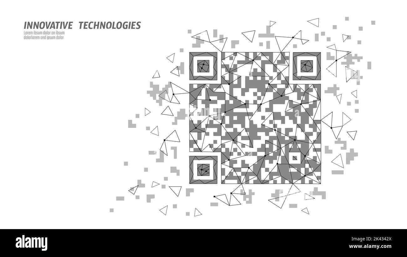 QR code verification online technology. 3D web link identification coding system. Mobile internet button symbol business identity vector illustration Stock Vector