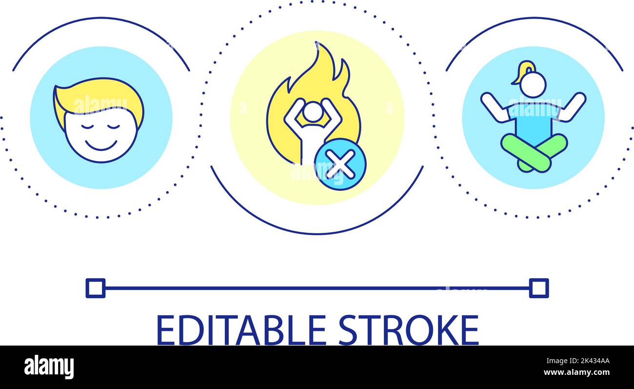 Coping with stress loop concept icon Stock Vector