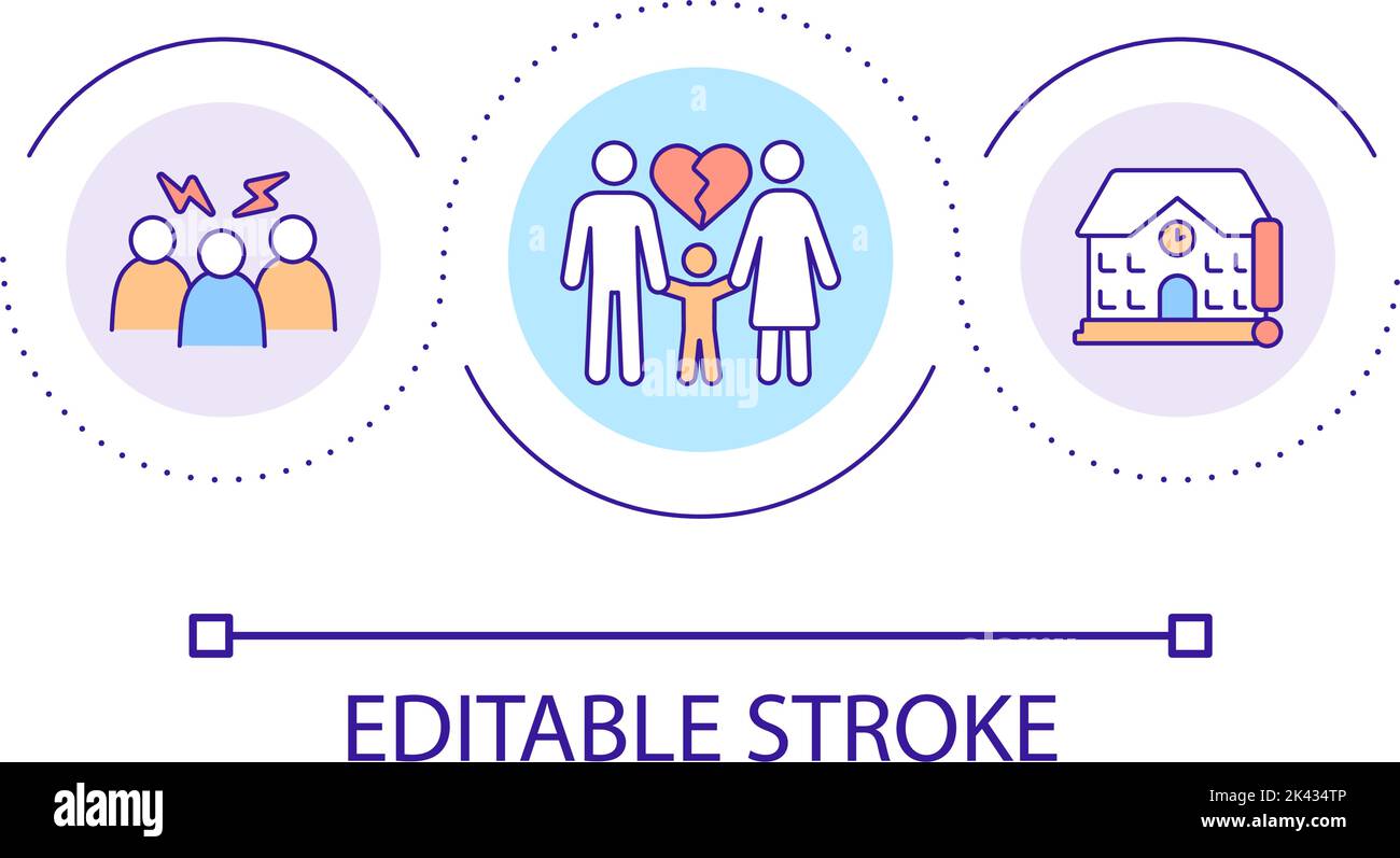Stressful situations loop concept icon Stock Vector