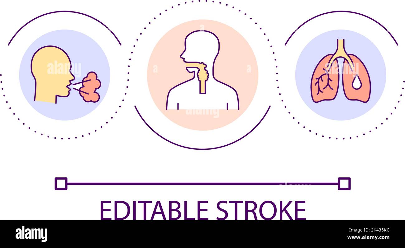 Respiratory system diseases loop concept icon stock vector image art