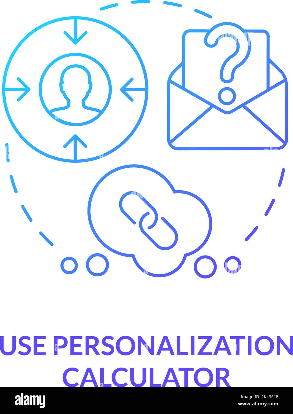 Use personalization calculator blue gradient concept icon Stock Vector