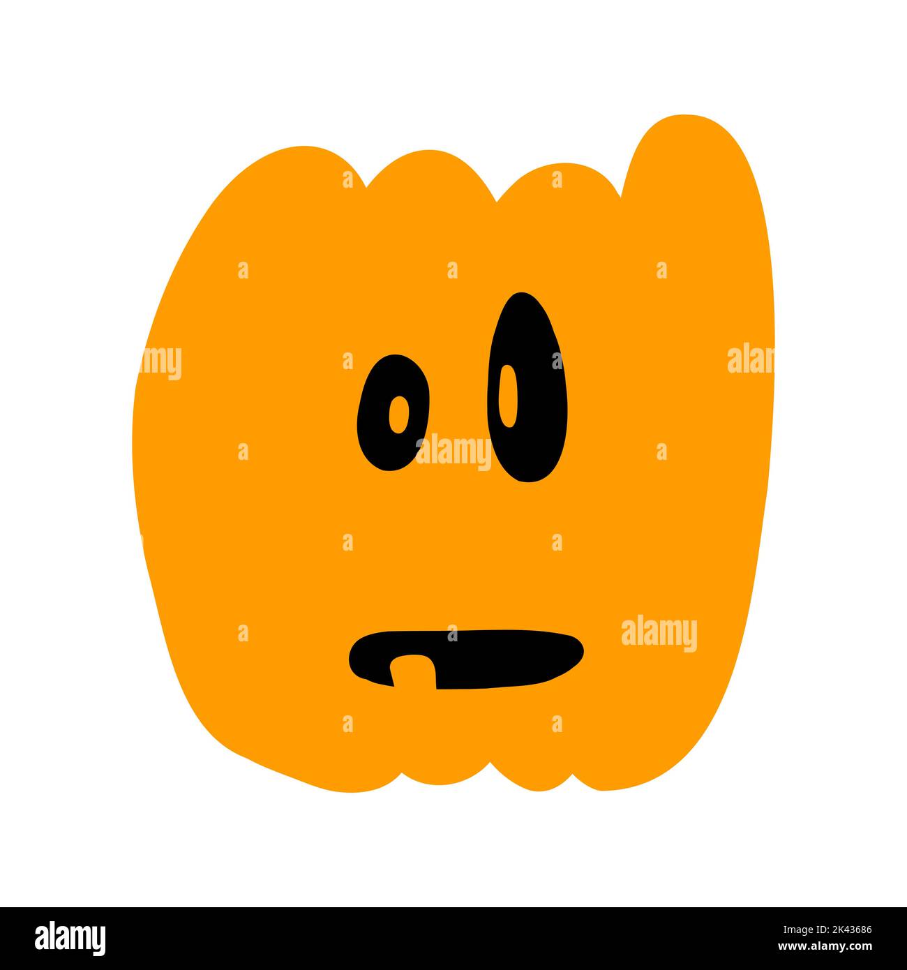 Vector illustration of Halloween pumpkin in hand drawn cartoon style on ...