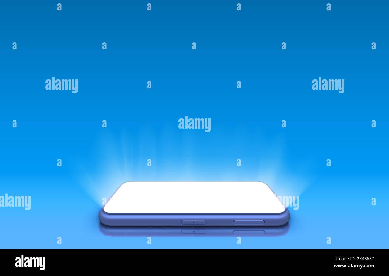 Smartphone mobile screen, technology mobile display light. Vector
