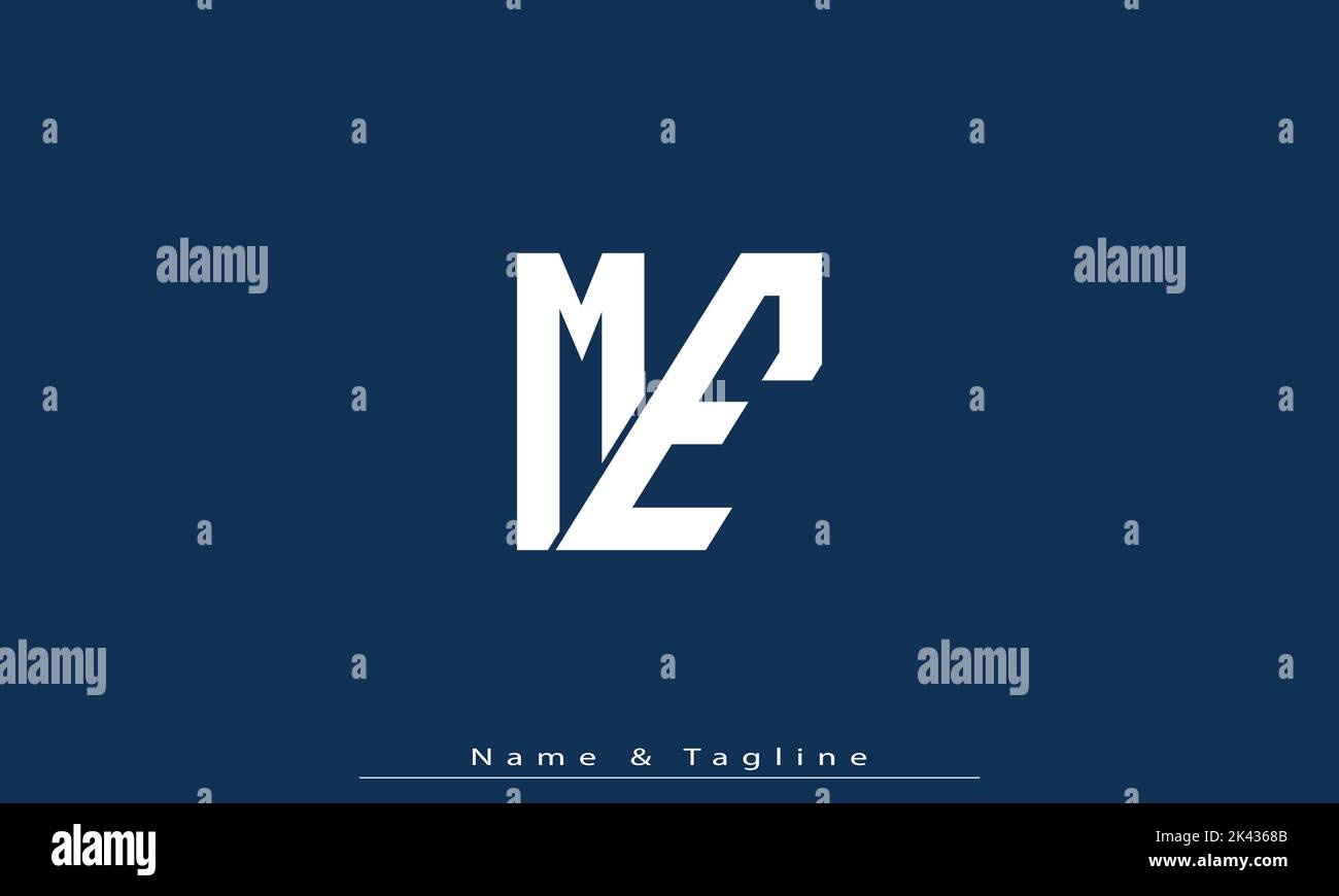 Alphabet letters Initials Monogram logo ME , EM Stock Vector