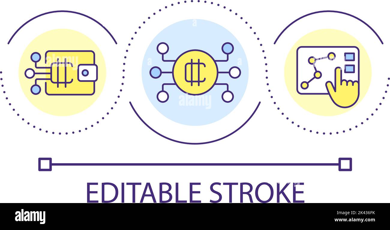 Cryptocurrency loop concept icon Stock Vector