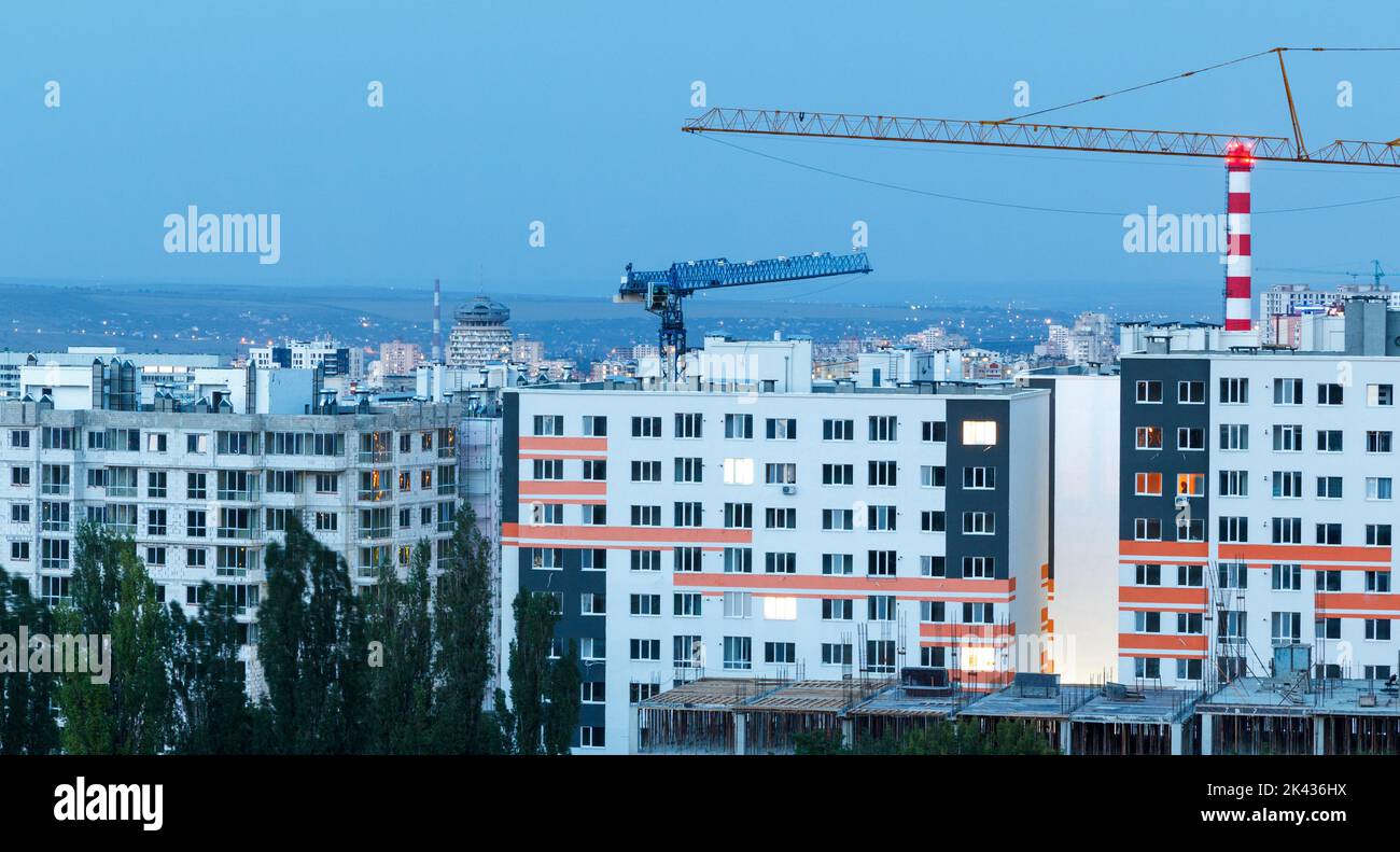 View of new-build apartment complex in Chisinau Stock Photo