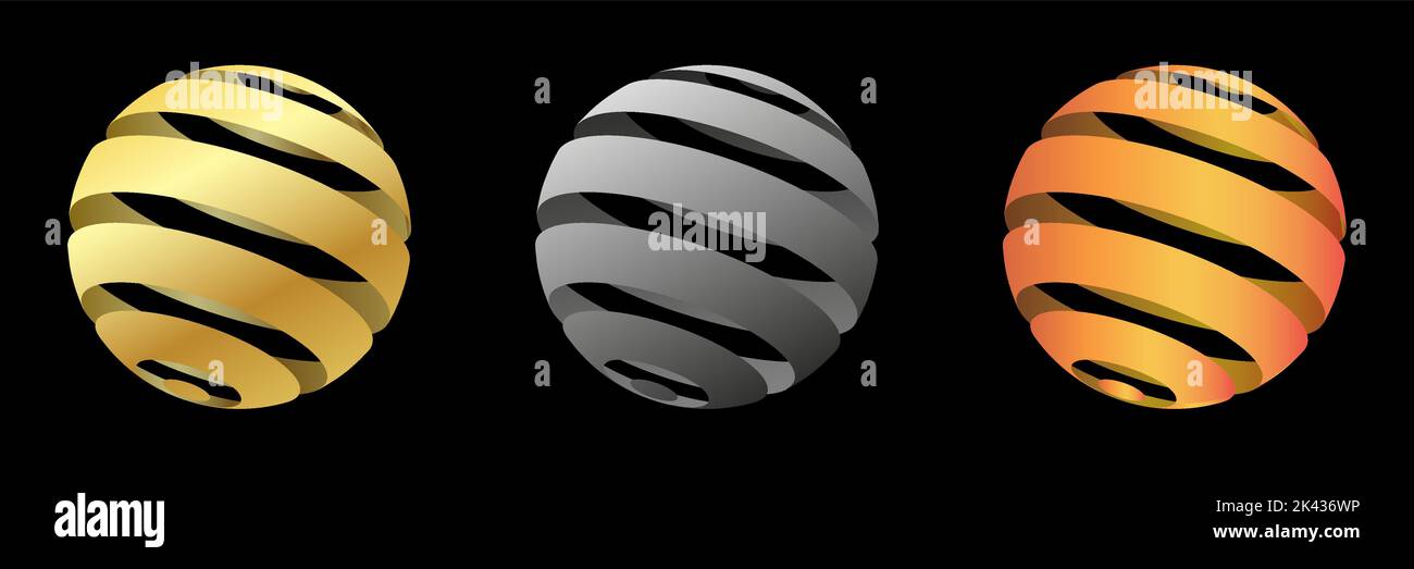Set of realistic decorative 3d spheres. Vector illustration Stock ...
