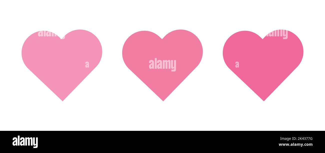 set pink heart icon on the white background. Vector illustration Stock ...
