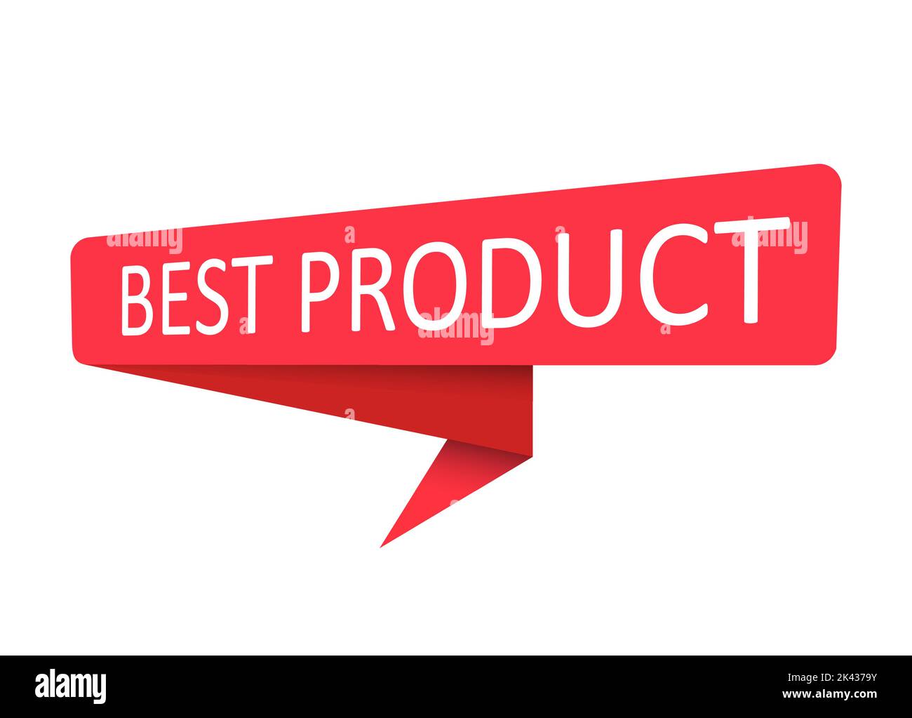 BEST PRODUCT. A red banner, pointer, sticker, label or speech bubble for apps, websites and creative ideas. Vector design Stock Vector