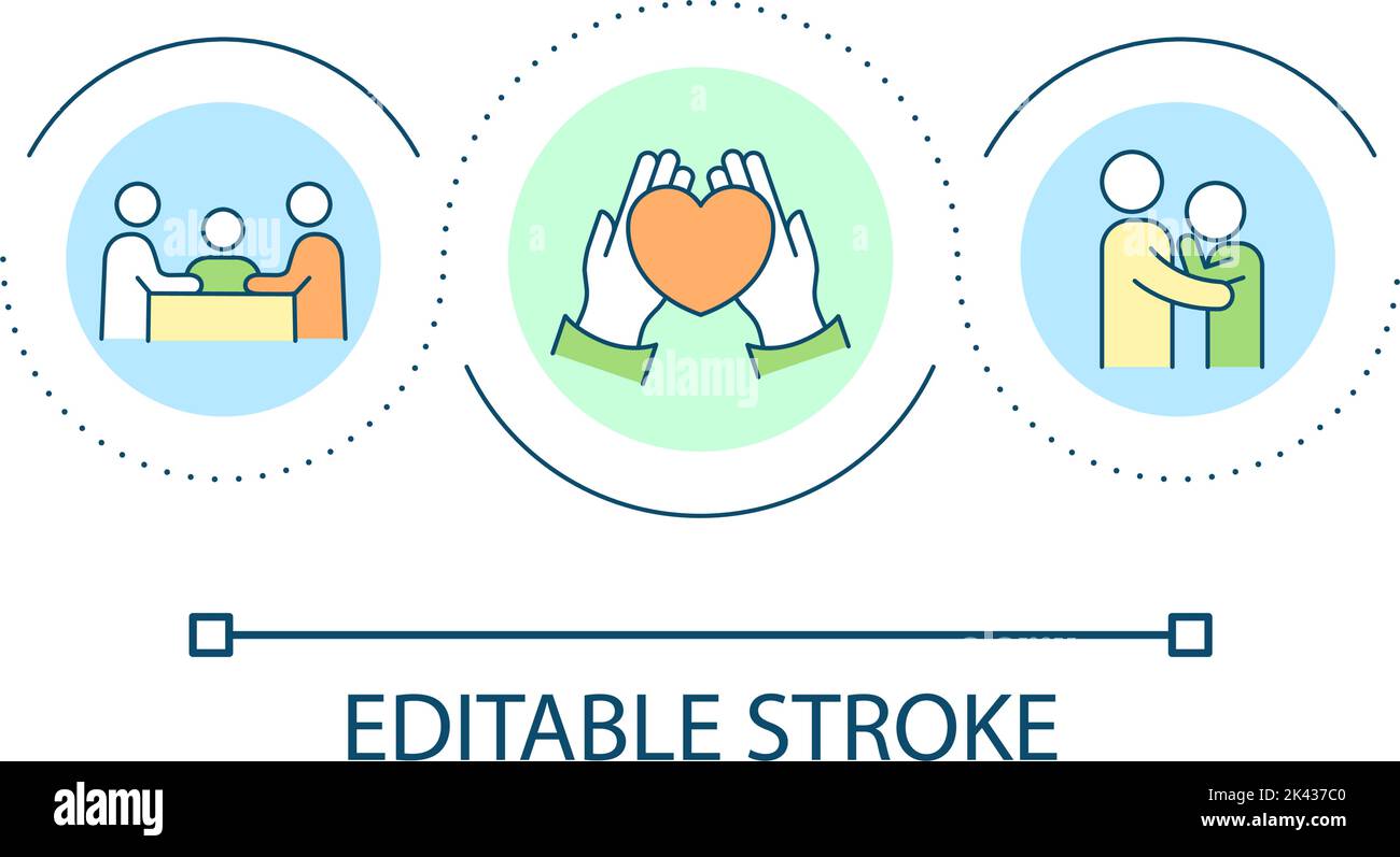 Emotional support loop concept icon Stock Vector