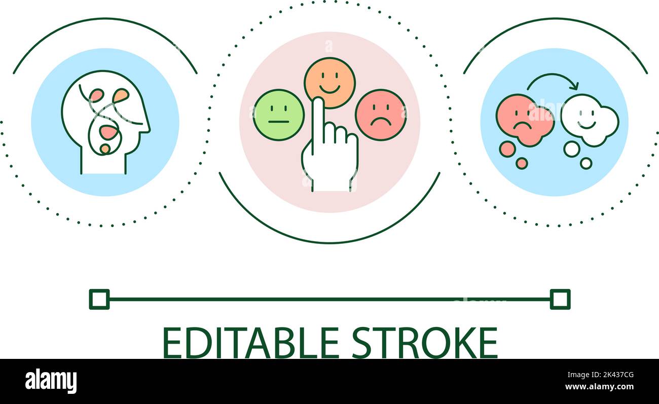 Changing mental state loop concept icon Stock Vector