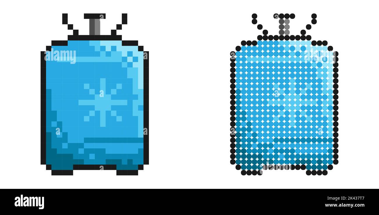 Pixel icon. Balon, container with coolant. Liquid nitrogen, freon ...