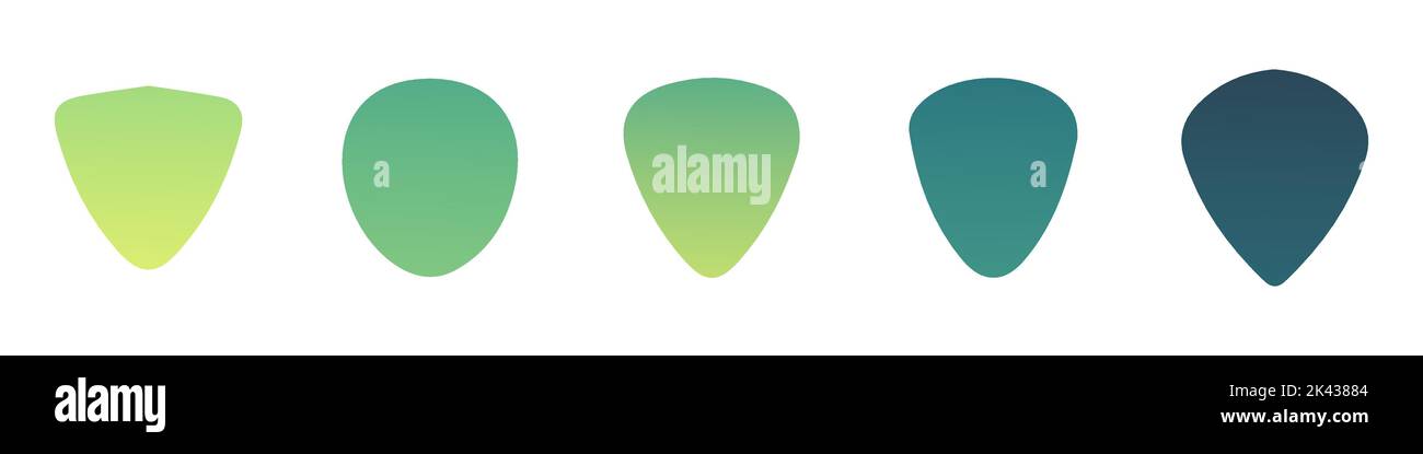 guitar pick set on white background. Vector illustration Stock Vector