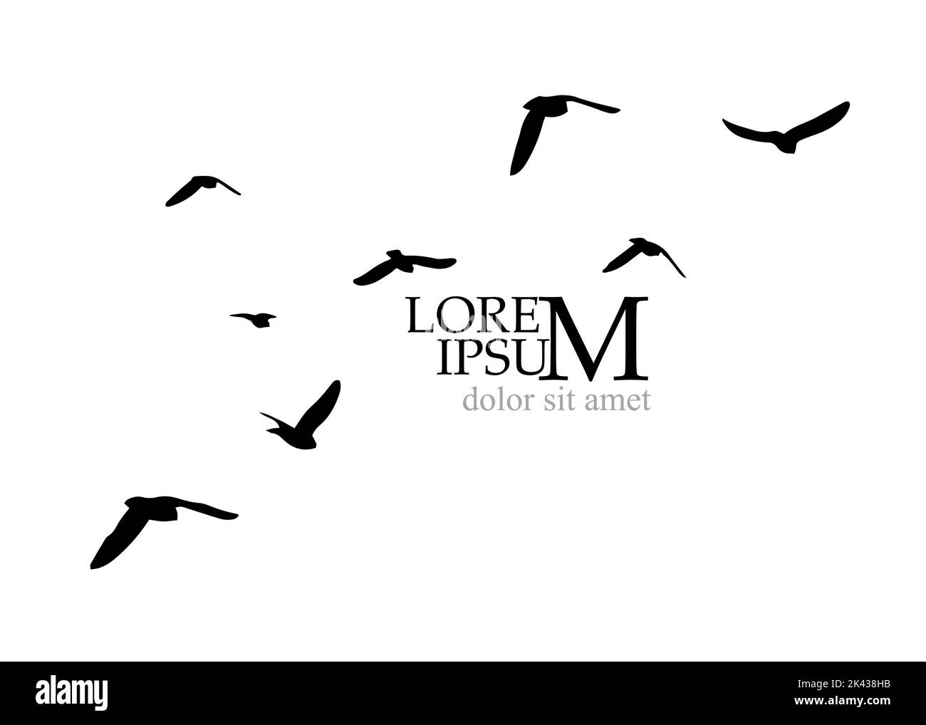 A flock of flying birds. Free birds. Vector illustration Stock Vector ...