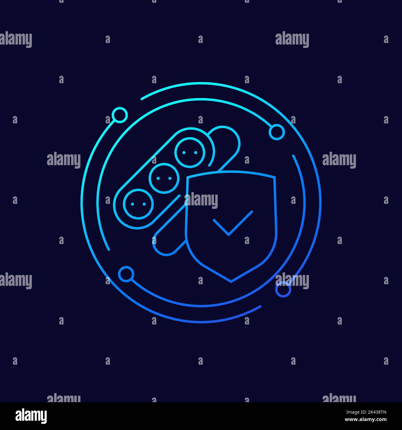 surge protector, power strip line vector icon Stock Vector