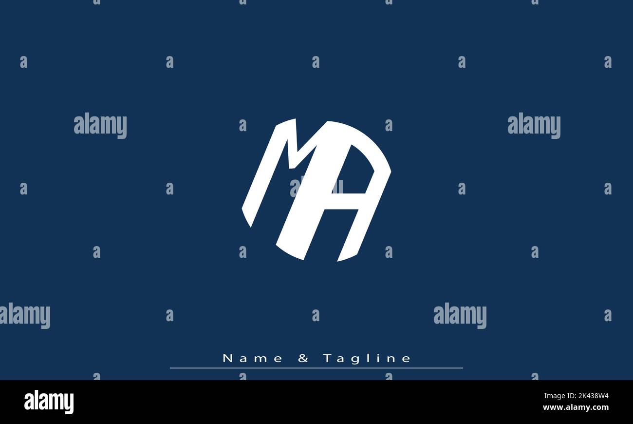 Alphabet letters Initials Monogram logo MA , AM Stock Vector