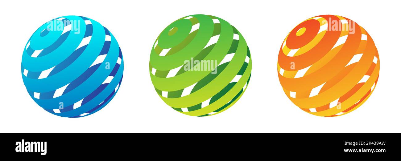 Set of realistic decorative 3d spheres. Vector illustration Stock ...