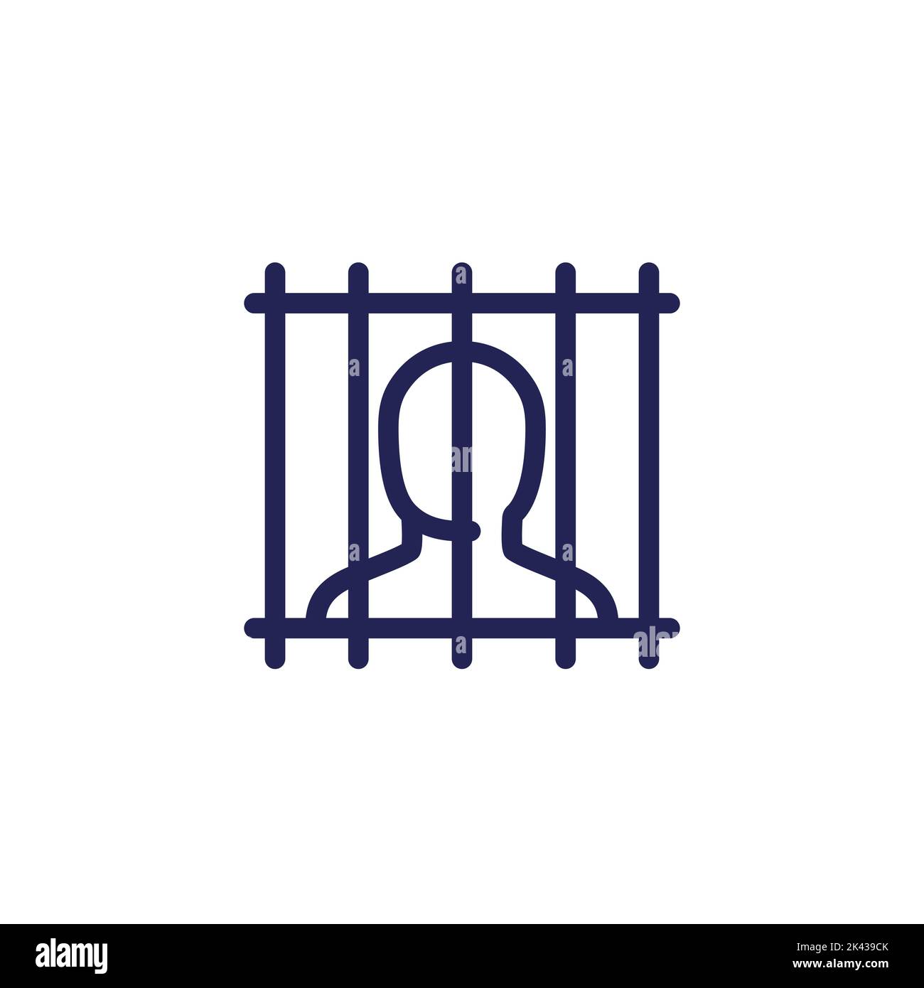 convicted or inmate line icon Stock Vector