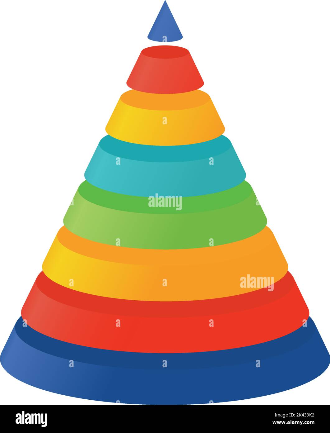 3D illustration infographic template with cone divided to eight parts