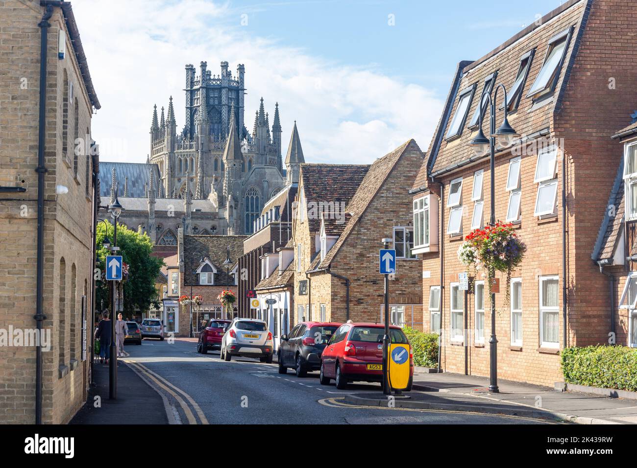 Ely Cathedral from Newnham Street, Ely, Cambridgeshire, England, United Kingdom Stock Photo
