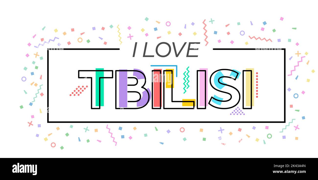 I love Tbilisi. Vector lettering for postcards, posters, posters and banners. Flat design Stock Vector