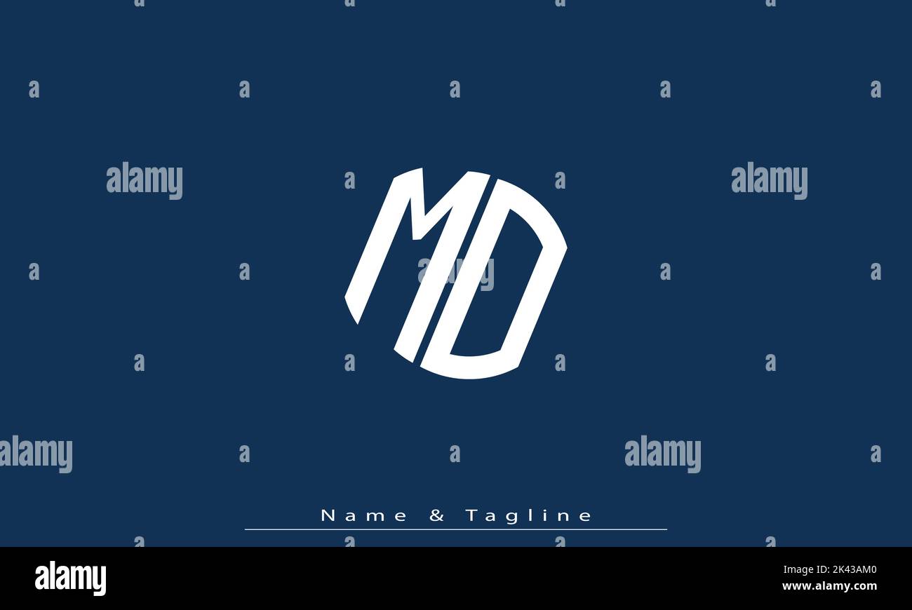 Alphabet letters Initials Monogram logo MD , DM Stock Vector