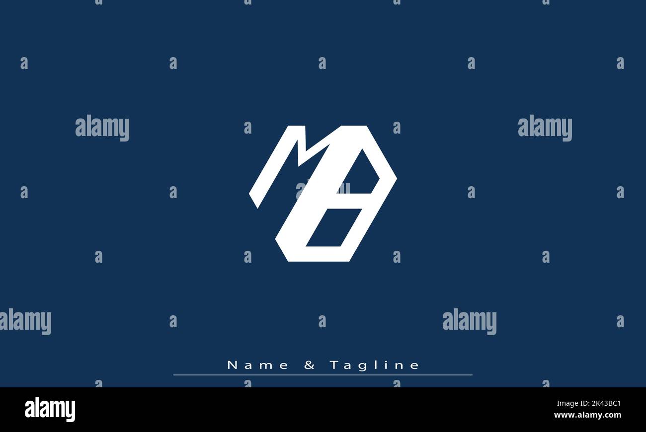 Alphabet letters Initials Monogram logo MB , BM Stock Vector