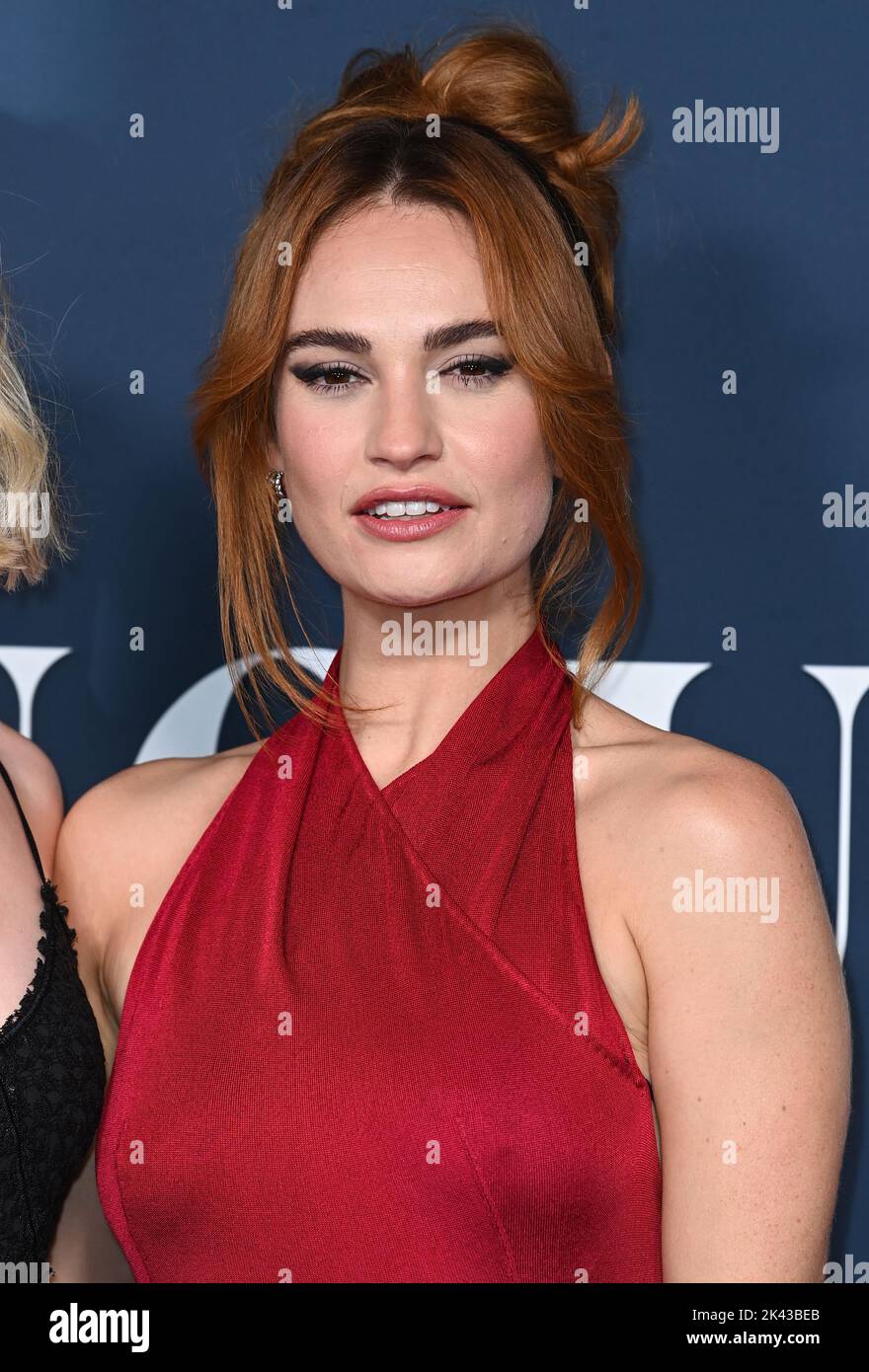 September 29th, 2022. London, UK. Lily James arriving at the BFI London