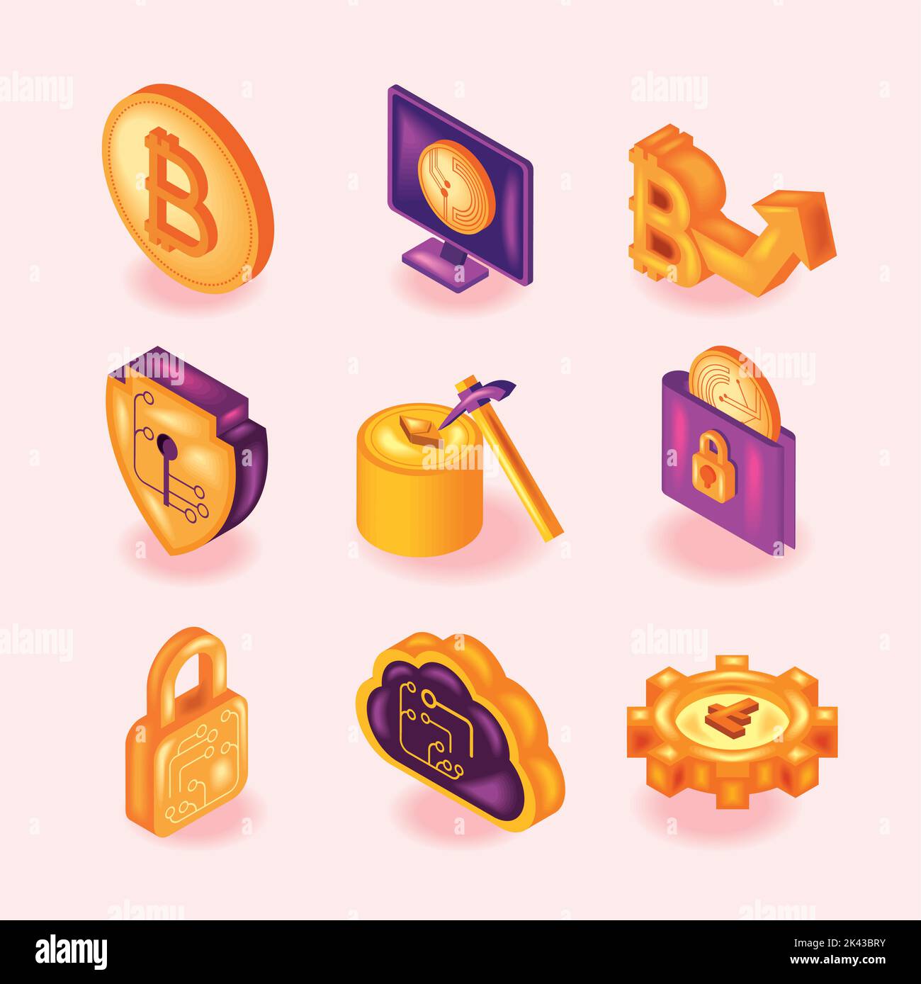 Cloud mining isometric icon Stock Vector Images - Alamy