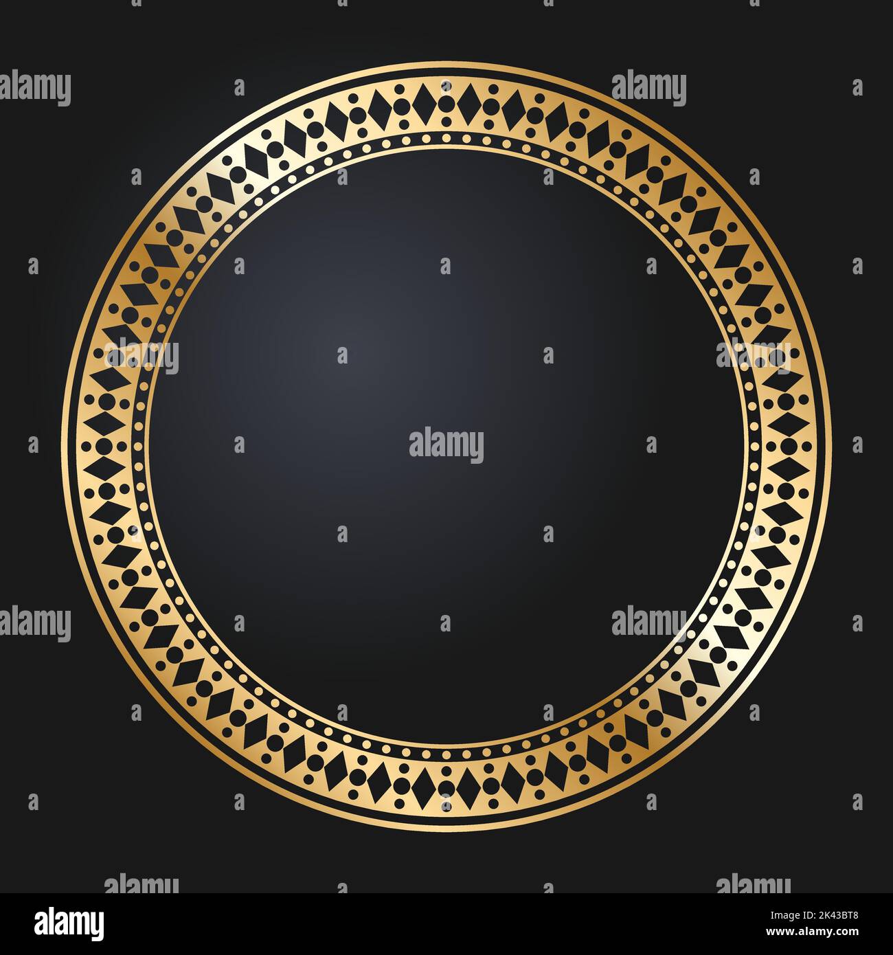 Beautiful round golden frame. Festive design. Gold border. Round frames vector Stock Vector