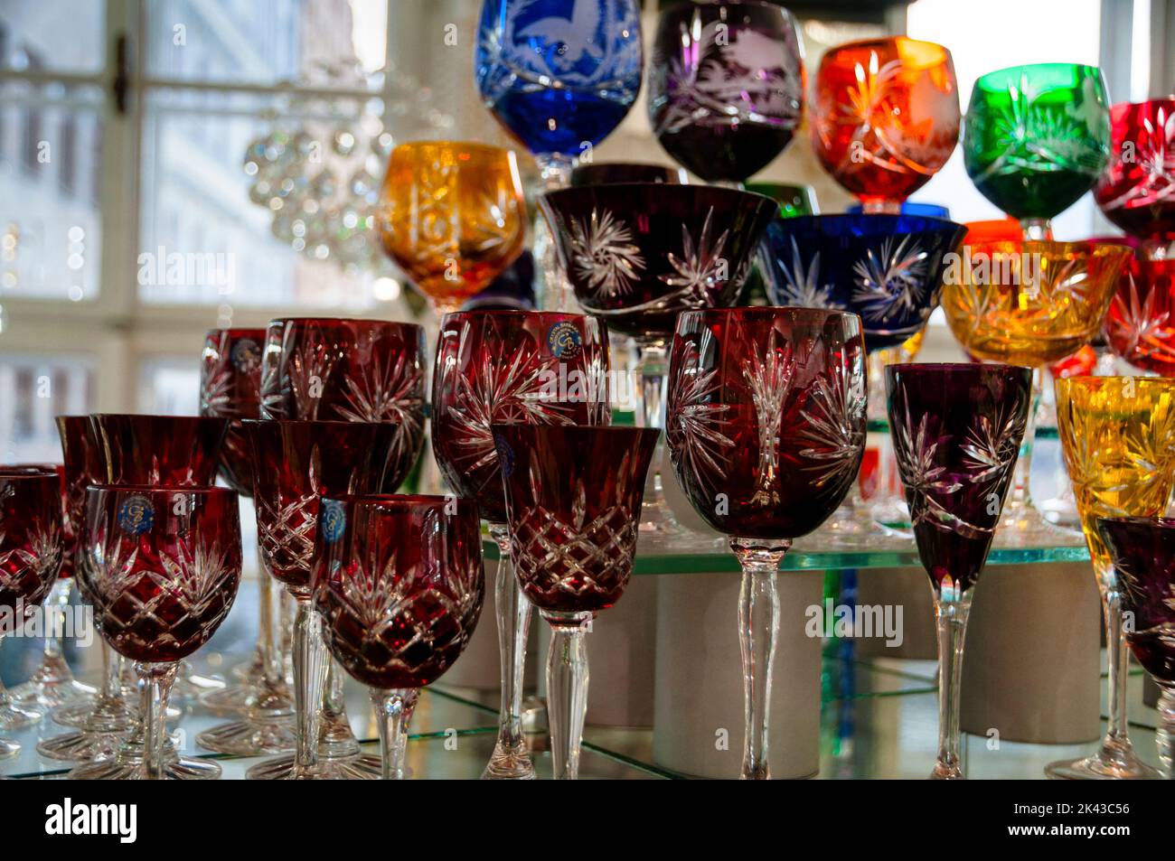 Bohemian crystal in Prague, Czech Republic. Stock Photo