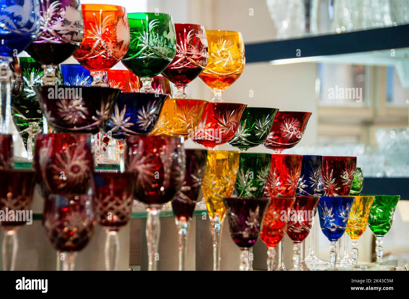 Bohemian crystal souvenirs in Prague Stock Photo Alamy