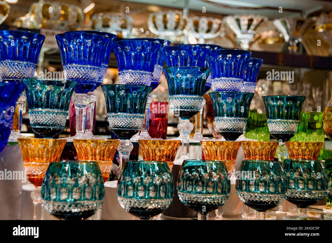Bohemian crystal in Prague, Czech Republic. Stock Photo